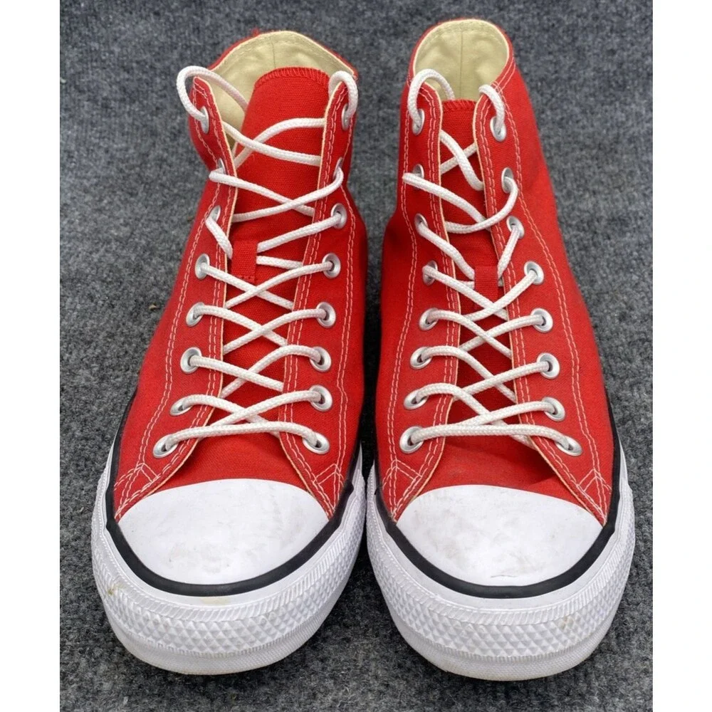Converse Chuck Taylor All Star High Top Red Canvas Sneakers Men 10 Women 12 (156